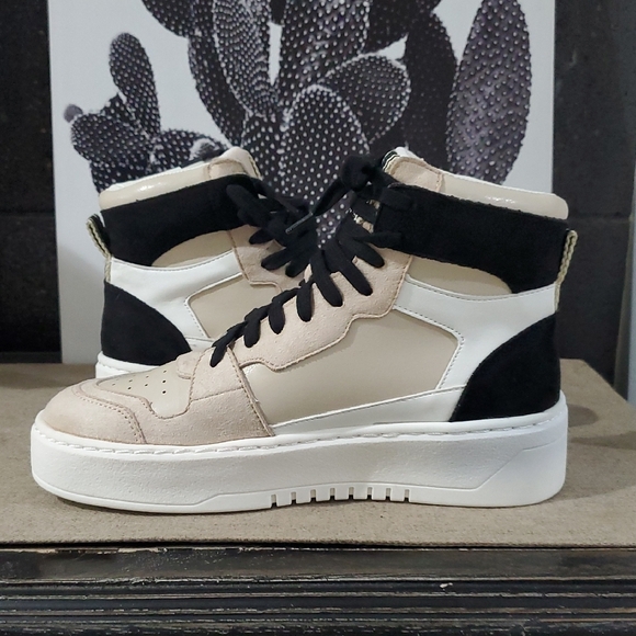 Women's High-Top Sneakers - Beige and Black ShuShop Sincad NIB - Picture 8 of 12